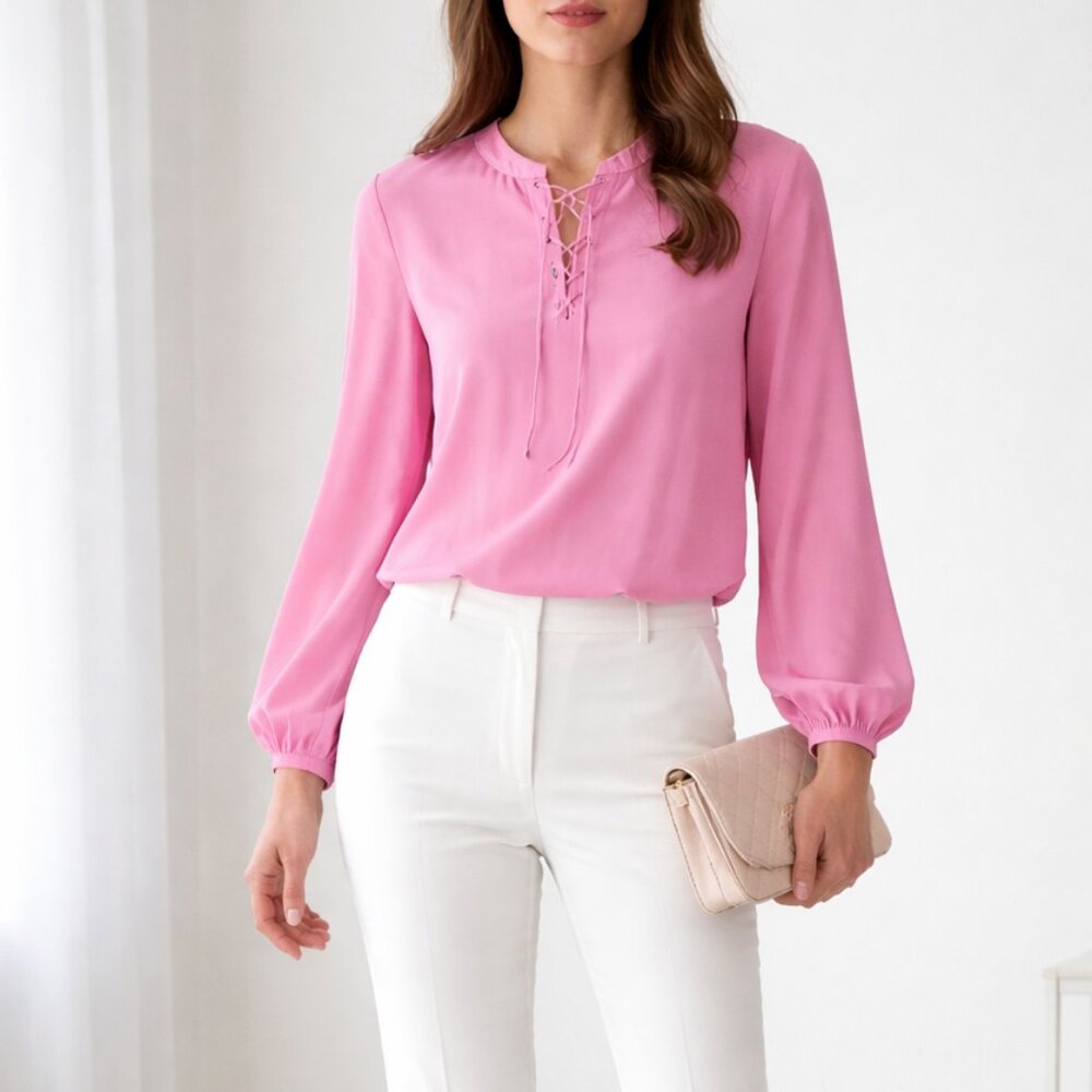 Silvia Tcherassi pink silk blouse in size 2L